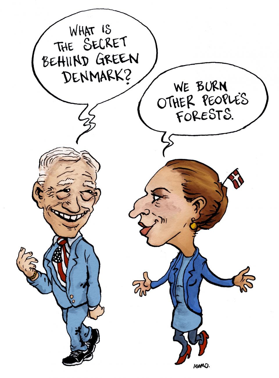 Danish Prime Minister Mette Frederiksen giving som advice to Joe Biden